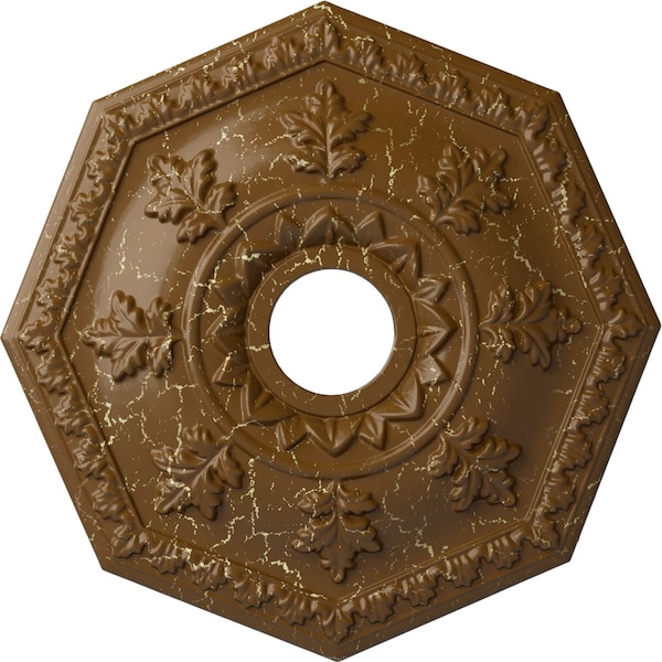 Ekena Millwork Nottingham Medallion (Canopies up to 4 5/8"), 18"OD x 3 1/2"ID x 1 1/2"P, Smokey Topaz Crackle CM18NTSTC - main